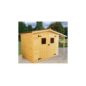 Abri de jardin en bois brut 4,08m² + bûcher 2,08m² + plancher