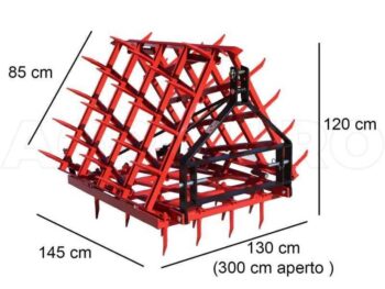 Herse à dents fixes série médium EPM60 – Portée/Tractée – 60 Dents Repliable – 300 cm
