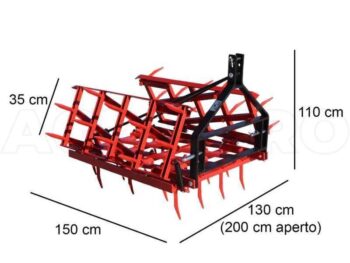 Herses à dents fixes série lourde AgriEuro EPP40 – Porté / Tracté – 40 dents refermables – 200 cm